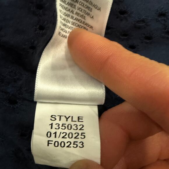 Lucky Brand Eyelet Club Shirt Men's Large Blue Short Sleeve Loop Collar NWT NEW - Picture 6 of 10